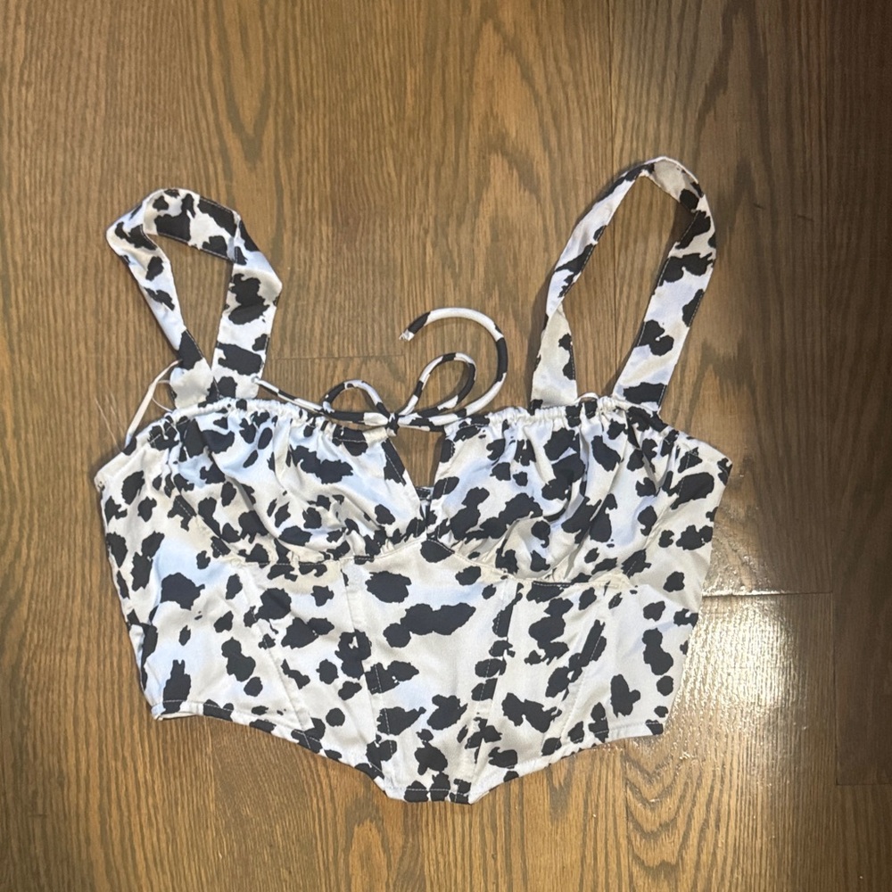 Cotton Candy Black and White Patterned Tank Top